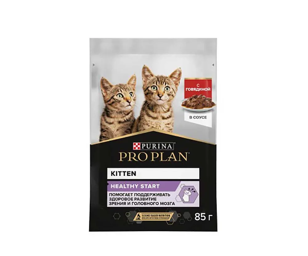 Pro Plan 85г Корм влажный д/котят Говядина в соусе